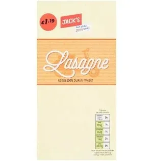 Jack's Lasagne Sheets 250g