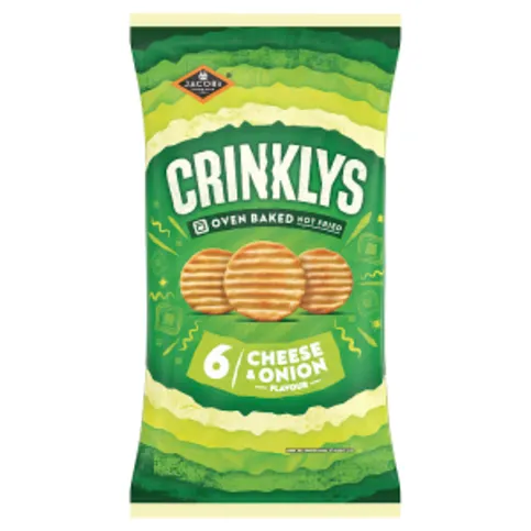 Jacob's 6 Crinklys Cheese & Onion Flavour 138g