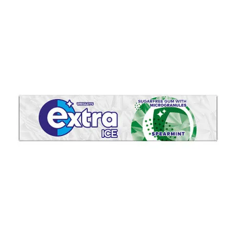 Extra Ice Spearmint Chewing Gum Sugar Free 10 Pieces