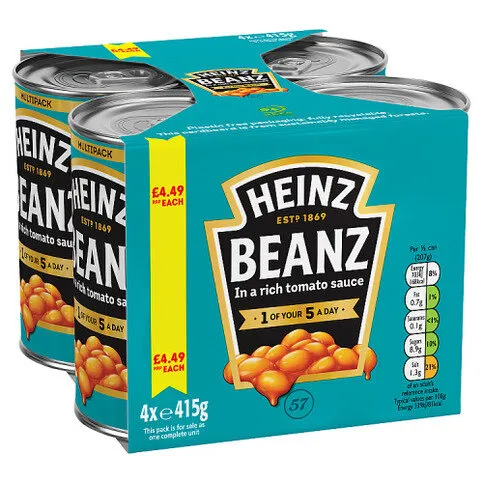 Heinz Beanz in a Rich Tomato Sauce 4 x 415g