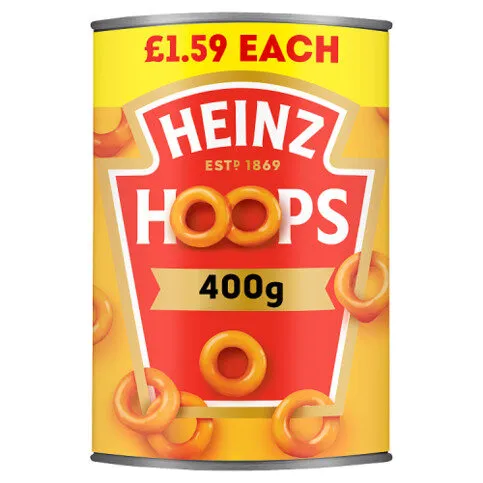 Heinz Hoops Shaped Pasta in Tomato Sauce 400g