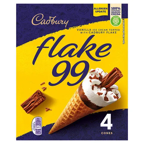 Cadbury Flake 99 Cones 4 x 125ml