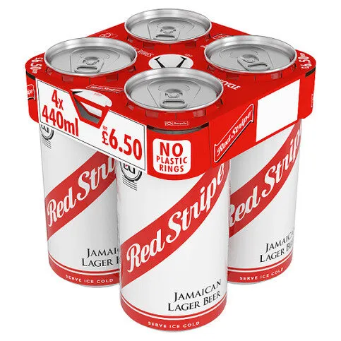 Red Stripe Jamaican Lager Beer Cans 4 x 440ml