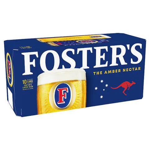 Foster's The Amber Nectar Lager Beer Cans 10 x 440ml
