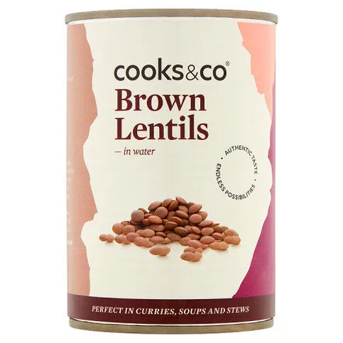 Cooks&Co Brown Lentils in Water 400g