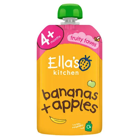 Ella's Kitchen Organic Bananas and Apples Baby Pouch 4+ Months 120g