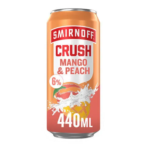Smirnoff Crush Mango And Peach Vodka Mixed Drink 6% vol 440ml Can