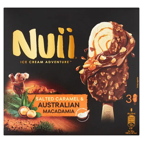 Nuii Salted Caramel & Australian Macadamia Ice Cream 3x90ml