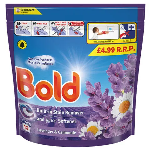 Bold PODS® Washing Liquid Capsules 12 Washes, Lavender and Camomile