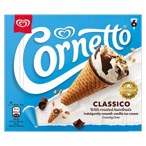 Cornetto Classico Ice Cream Cone 6x 90ml