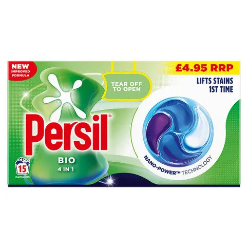 Persil Bio 4 in 1 fast-dissolving laundry capsules, 15 washes