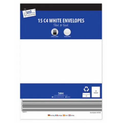Envelopes C4 Peel Seal 15 Pack