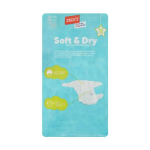 Jack's Soft & Dry Size 6 Napies 6 Pack