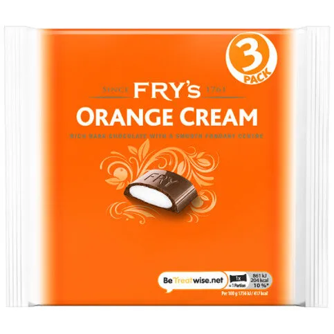 Fry's Cream Orange Chocolate Bar 3-Pack 147g