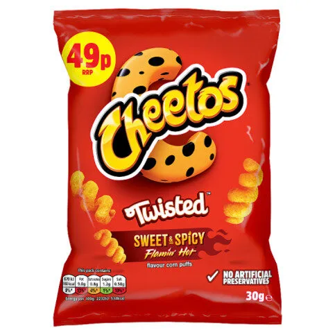 Cheetos Twisted Sweet & Spicy Snacks Crisps 30g