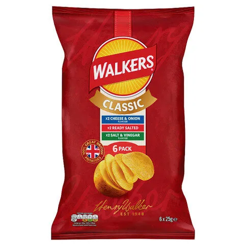Walkers Classic Pack 6 x 25g