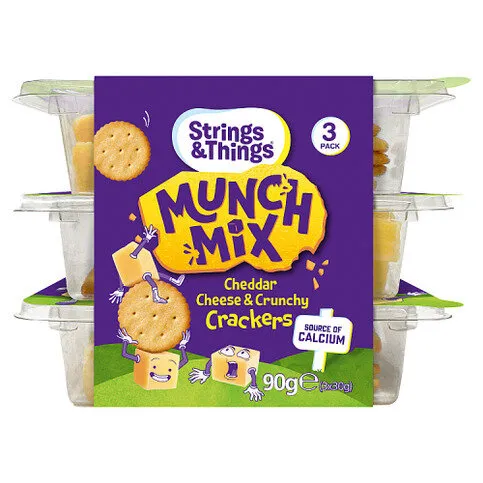 Strings & Things Munch Mix Cheddar Cheese & Crunchy Crackers 90g (3 x 30g)