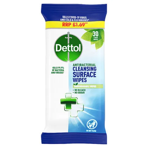 Dettol Antibacterial Surface Cleansing Wipes, 30 Wipes