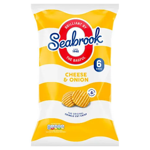 Seabrook Cheese & Onion Flavour The Original Crinkle Cut Crisp 6 x 25g