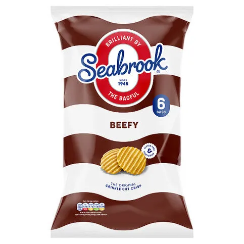 Seabrook Beefy Flavour The Original Crinkle Cut Crisp 6 x 25g