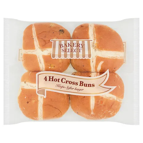 Bakery Select 4 Hot Cross Buns