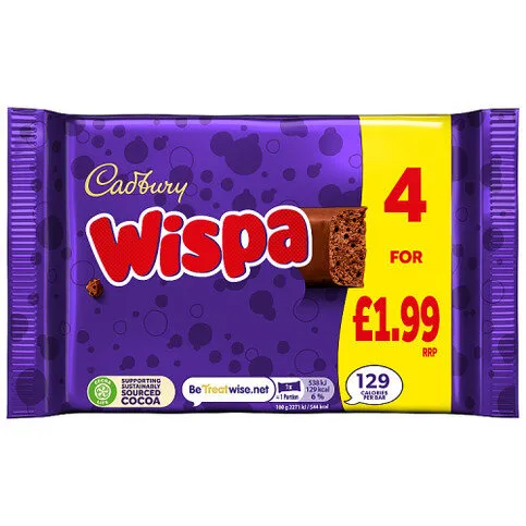 Cadbury Wispa Chocolate Bar 4-Pack 94.8g