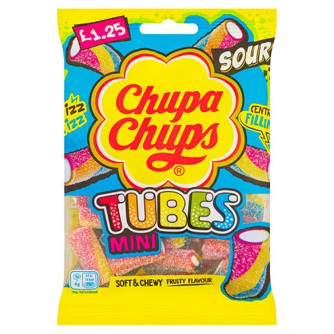 Chupa Chups Soft & Chewy Fruity Flavour Mini Tubes 120g