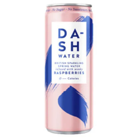 Dash Water British Sparkling Spring Water Raspberries 330ml
